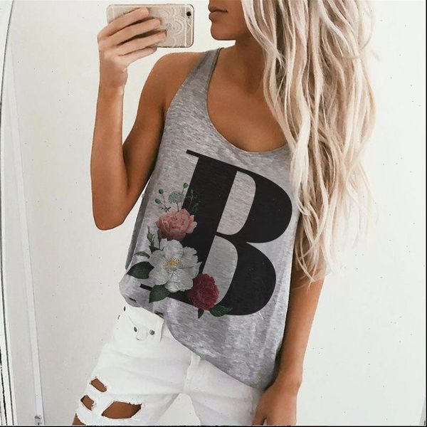 summer gray flower printed womens camis a z alphabet oversized loose vest tee wdc4801, White
summer gray flower printed womens camis a z alphabet oversized loose vest tee wdc4801, White