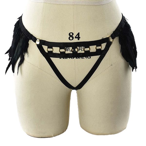 harness sm hollowed out feather t-pants night performance clothes tempting underwear women, Black;white
harness sm hollowed out feather t-pants night performance clothes tempting underwear women, Black;white