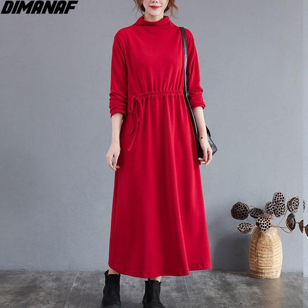 plus size women dress cotton solid basic belt long turtleneck autumn female loose show thin vintage red casual dresses, Black;gray
plus size women dress cotton solid basic belt long turtleneck autumn female loose show thin vintage red casual dresses, Black;gray