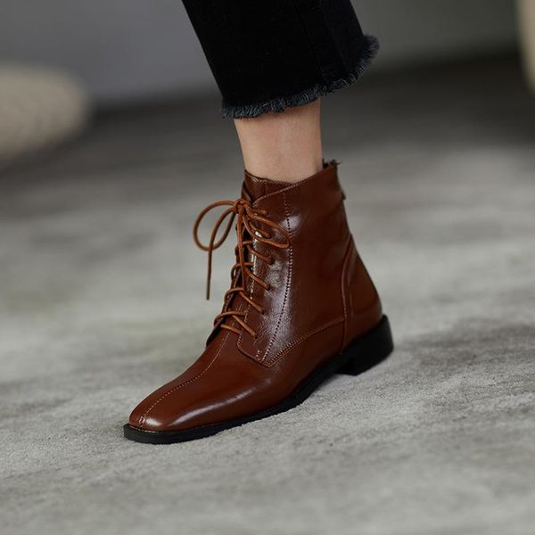 boots low heels women genuine leather ankle autumn winter party basic shoes woman back zipper square toe short, Black
boots low heels women genuine leather ankle autumn winter party basic shoes woman back zipper square toe short, Black