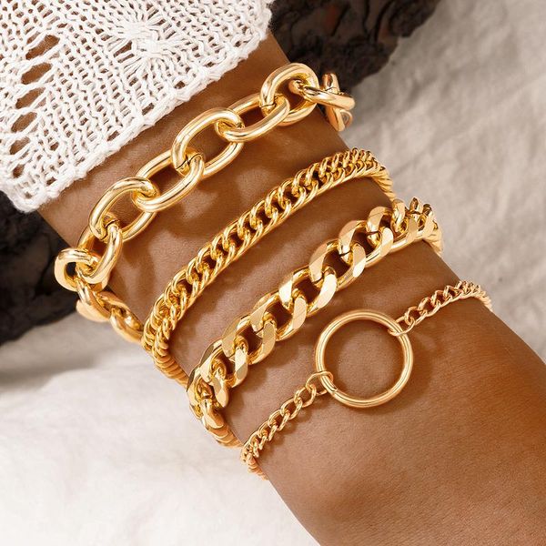 charm bracelets tocona 4pcs/sets punk heavy metal gold for women hollow out geometry thick chain alloy adjustable jewelry 17616, Golden;silver
charm bracelets tocona 4pcs/sets punk heavy metal gold for women hollow out geometry thick chain alloy adjustable jewelry 17616, Golden;silver