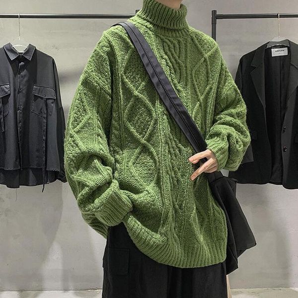 men's sweaters solid color men sweater knitted 2021 winter fashion high street pullover warm korean loose green, White;black
men's sweaters solid color men sweater knitted 2021 winter fashion high street pullover warm korean loose green, White;black
