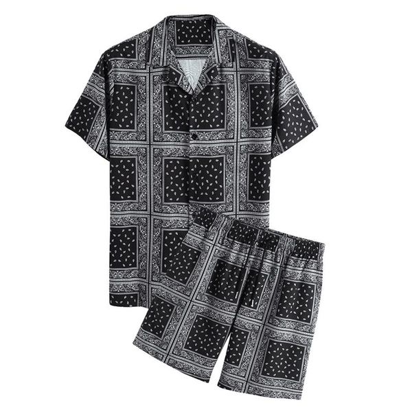 men's plaid short sleeve shorts sets est men spring and summer vacation beach casual loose suits tracksuits, Gray
men's plaid short sleeve shorts sets est men spring and summer vacation beach casual loose suits tracksuits, Gray