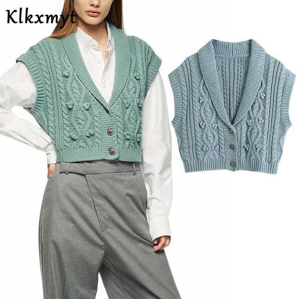 klkxmyt za women fashion eight-strand knitted vest sweater vintage v neck button female waistcoat chic 210527, Black;white
klkxmyt za women fashion eight-strand knitted vest sweater vintage v neck button female waistcoat chic 210527, Black;white