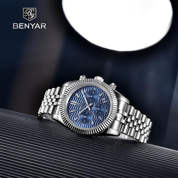 wristwatches benyar design 2021 fashion simple men' quartz watch stainless steel 100m waterproof sapphire luminous calendar relogio, Slivery;brown
wristwatches benyar design 2021 fashion simple men' quartz watch stainless steel 100m waterproof sapphire luminous calendar relogio, Slivery;brown