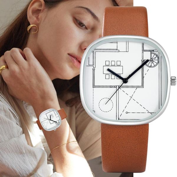 wristwatches noble brown ladies business watch premium quartz leather watches chic square dial practical gift for wife mother, Slivery;brown
wristwatches noble brown ladies business watch premium quartz leather watches chic square dial practical gift for wife mother, Slivery;brown