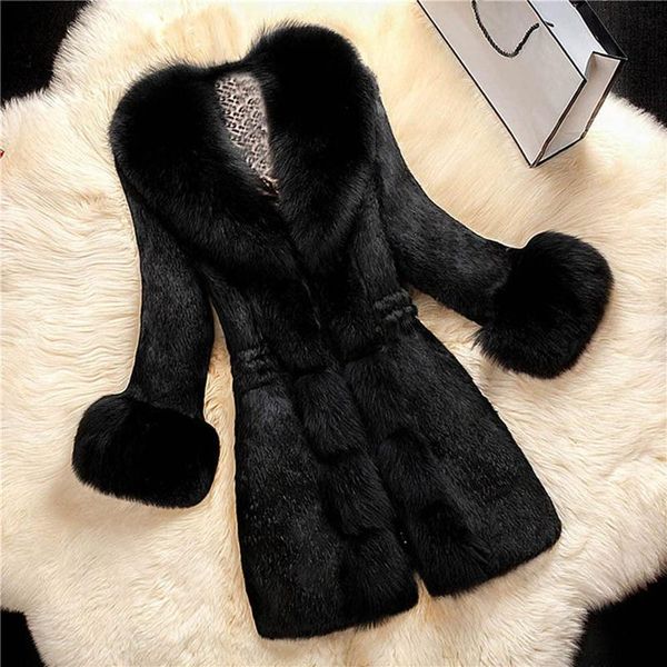 women's fur & faux 2021 lady winter thick office clothes womens pure color coat plush edge slim outwear jacket veste femme, Black
women's fur & faux 2021 lady winter thick office clothes womens pure color coat plush edge slim outwear jacket veste femme, Black
