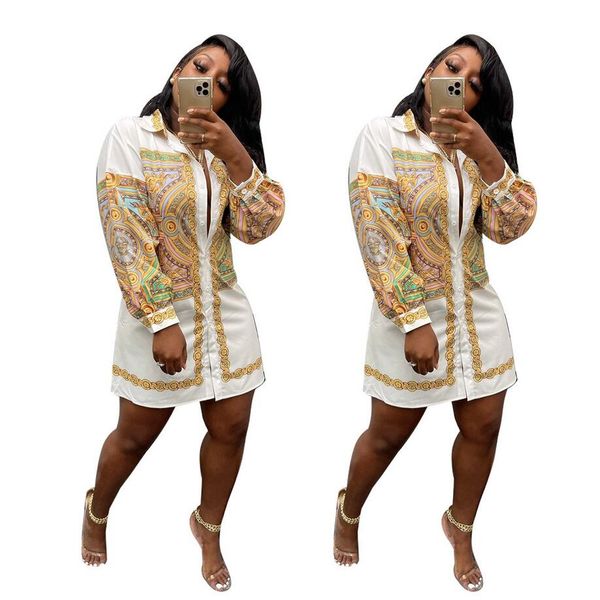 k7047 fall european and american women's blouses & shirts digital print slim long sleeve dress, White
k7047 fall european and american women's blouses & shirts digital print slim long sleeve dress, White