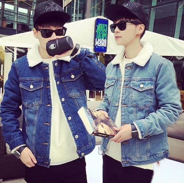 winter jacket trend padded plus velvet fur fleece denim men's lamb velvet coat, Black
winter jacket trend padded plus velvet fur fleece denim men's lamb velvet coat, Black