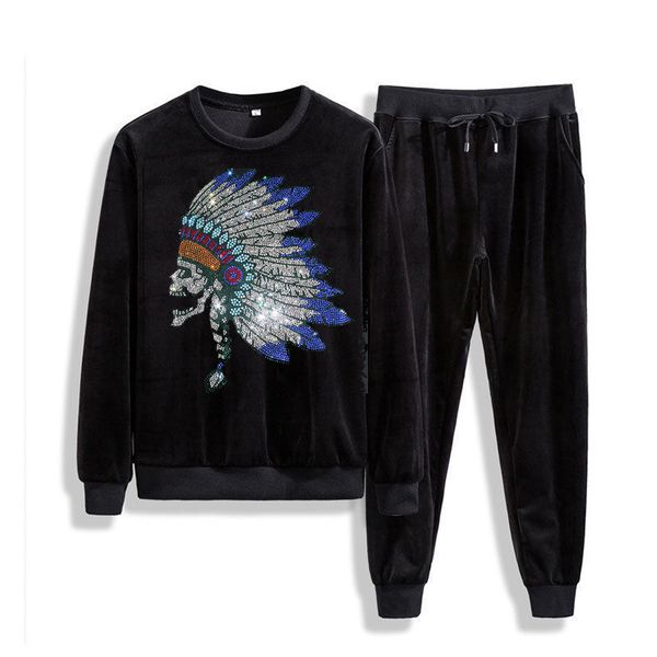 men's tracksuits velvet man in hip hop gym sweats jacket black gray shine indian skull accounts lf1k
men's tracksuits velvet man in hip hop gym sweats jacket black gray shine indian skull accounts lf1k