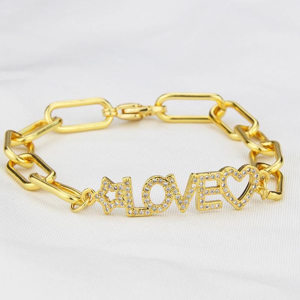 link, chain 2021 gold-plated love zircon titanium steel letter charms bracelet for women men punk lock bracelets friendship jewelry gifts, Black
link, chain 2021 gold-plated love zircon titanium steel letter charms bracelet for women men punk lock bracelets friendship jewelry gifts, Black