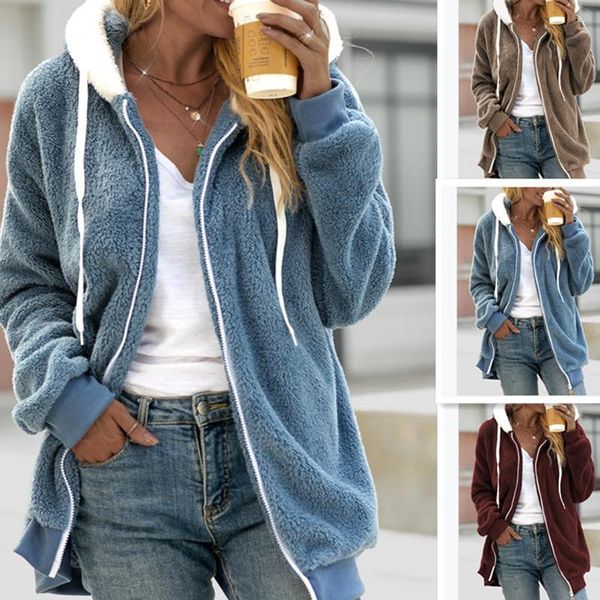 women's hoodies & sweatshirts 2021 autumn winter loose coat jacket women faux fur thick warm ladies elegant overcoat casual zipper soli, Black
women's hoodies & sweatshirts 2021 autumn winter loose coat jacket women faux fur thick warm ladies elegant overcoat casual zipper soli, Black