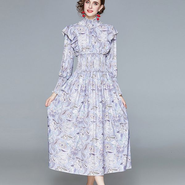dress runway floral print sleeve boho maxi women autumn stand collar ruffles elastic waist big swing long robe femme pgrk, Black;gray
dress runway floral print sleeve boho maxi women autumn stand collar ruffles elastic waist big swing long robe femme pgrk, Black;gray