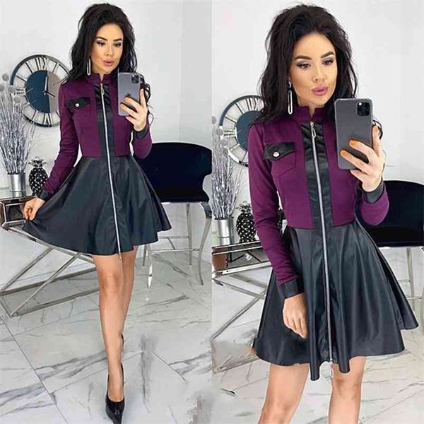 autumn winter women's dress fashion pu leather receiving waist es female retro houndstooth print zip mini 210517, Black;gray
autumn winter women's dress fashion pu leather receiving waist es female retro houndstooth print zip mini 210517, Black;gray