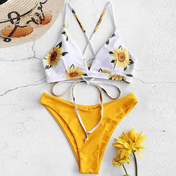 women's swimwear floral mid-waist bikini sets swimsuit women v-neck lace up two pieces 2021 beach bathing suits brazilian biquini, White;black
women's swimwear floral mid-waist bikini sets swimsuit women v-neck lace up two pieces 2021 beach bathing suits brazilian biquini, White;black