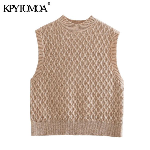 women fashion with ribbed trim cropped knit sweater vintage o neck sleeveless female waistcoat chic 210416, White;black
women fashion with ribbed trim cropped knit sweater vintage o neck sleeveless female waistcoat chic 210416, White;black