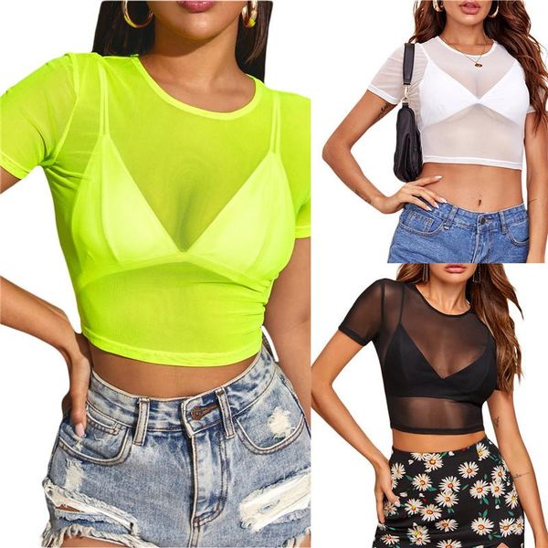 women's t-shirt sheer mesh t-shirts summer short sleeve crew neck solid color see through lightweight transparent tees basic shirt, White
women's t-shirt sheer mesh t-shirts summer short sleeve crew neck solid color see through lightweight transparent tees basic shirt, White