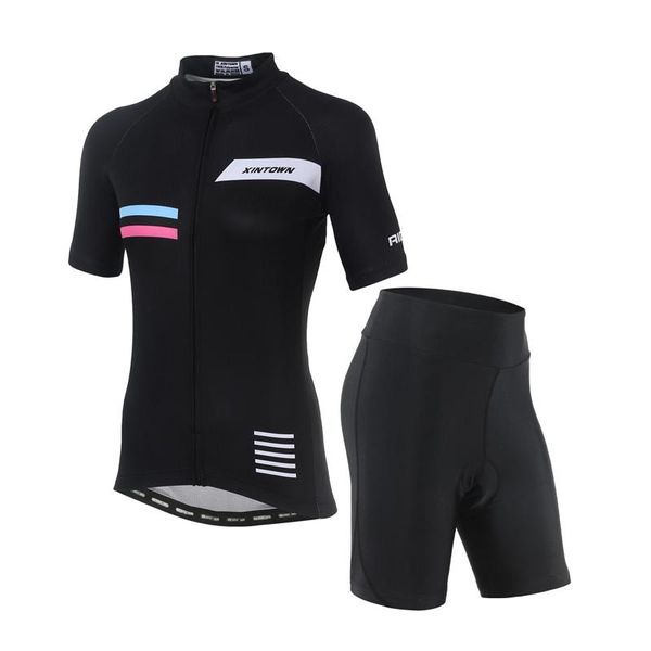 racing sets yocene oem selling bike team clothing reflective strip bicycle wear women shorts sleeve cycling suit, Black;blue
racing sets yocene oem selling bike team clothing reflective strip bicycle wear women shorts sleeve cycling suit, Black;blue