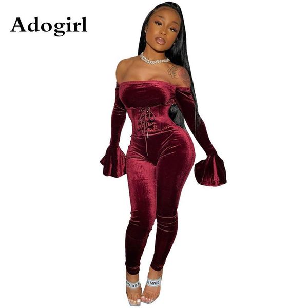 women's jumpsuits & rompers grommet lace up velvet slash neck flare sleeve night club party outfits casual bandage one piece, Black;white
women's jumpsuits & rompers grommet lace up velvet slash neck flare sleeve night club party outfits casual bandage one piece, Black;white