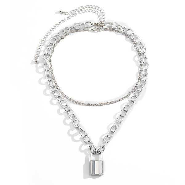 pendant necklaces lock necklace for women men punk cuban link chain padlock choker statement gothic collier femme fashion jewerly, Silver
pendant necklaces lock necklace for women men punk cuban link chain padlock choker statement gothic collier femme fashion jewerly, Silver