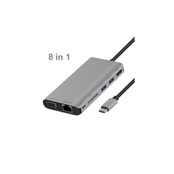 hubs 8 in one multifunctional usb type c hub to vga hdtv ethernet rj45 sd card 3.5 mm audio jack compatible with mac windows
hubs 8 in one multifunctional usb type c hub to vga hdtv ethernet rj45 sd card 3.5 mm audio jack compatible with mac windows