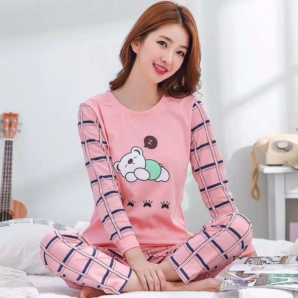 full and autumn pajamas womens sleepwears long sleeve cute pijamas home service for sleep, Black;red
full and autumn pajamas womens sleepwears long sleeve cute pijamas home service for sleep, Black;red