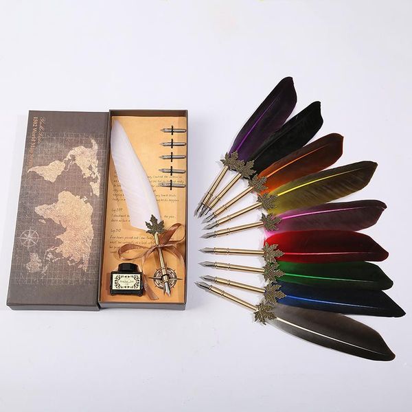 personality creative metal signature pen dip water feather set teacher's day stationery gift stainless steel nib high qualit fountain p
personality creative metal signature pen dip water feather set teacher's day stationery gift stainless steel nib high qualit fountain p