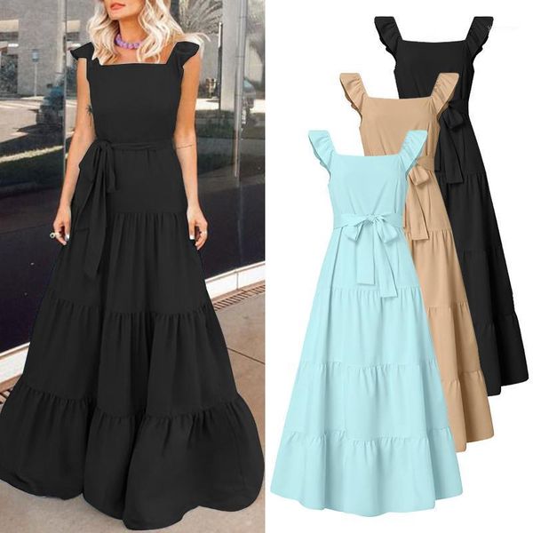 casual dresses zanzea women bohemian dress 2021 summer ruffle belt maxi vestidos solid sleeveless sundress lady party robe plus size 5xl, Black;gray
casual dresses zanzea women bohemian dress 2021 summer ruffle belt maxi vestidos solid sleeveless sundress lady party robe plus size 5xl, Black;gray