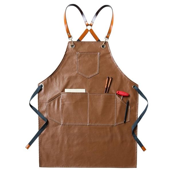 aprons leather working apron cross back adjustable chef multi-pocket sleeveless strap and large pockets
aprons leather working apron cross back adjustable chef multi-pocket sleeveless strap and large pockets