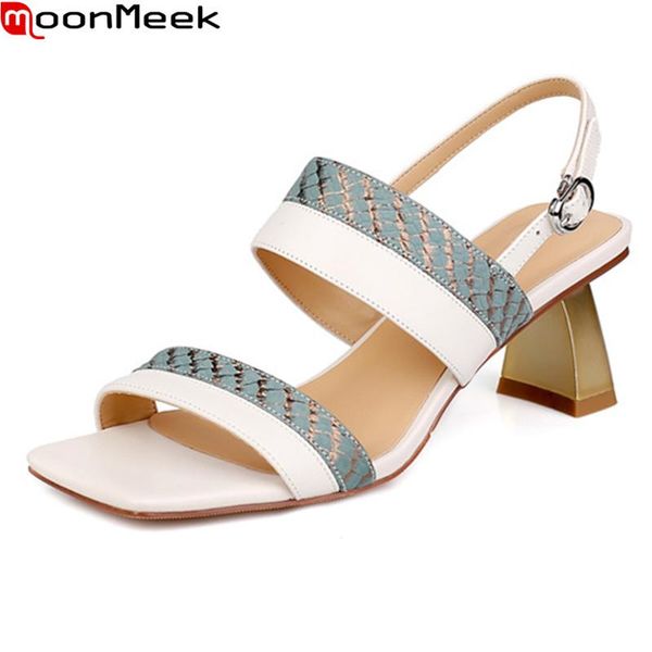 sandals moonmeek 2021 summer genuine leather fashion square toe high heels party shoes mixed colors beige white, Black
sandals moonmeek 2021 summer genuine leather fashion square toe high heels party shoes mixed colors beige white, Black