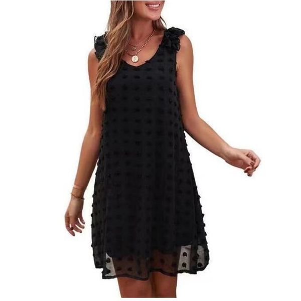 casual dresses women solid color dress summer ruffles vest for ladies europe and america style clothes, Black;gray
casual dresses women solid color dress summer ruffles vest for ladies europe and america style clothes, Black;gray