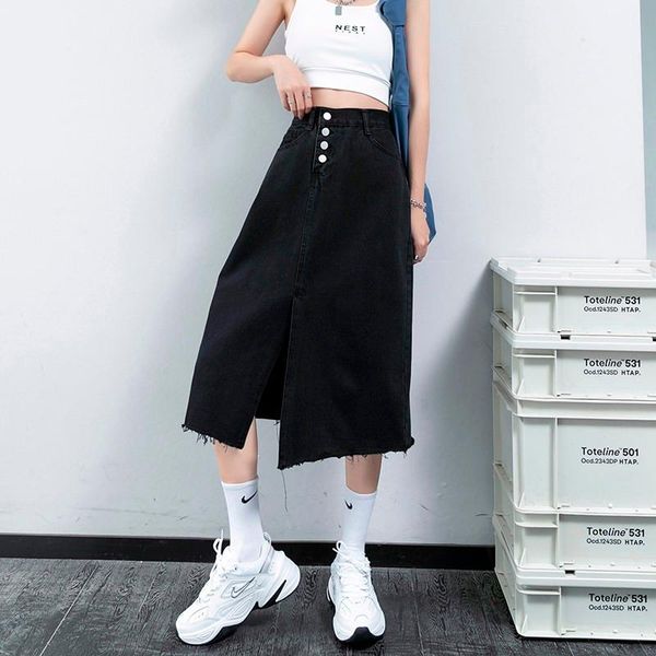 high waist jeans skirt summer button jean long skirts for ladies a line casual maxi cotton denim jupe femme black
high waist jeans skirt summer button jean long skirts for ladies a line casual maxi cotton denim jupe femme black