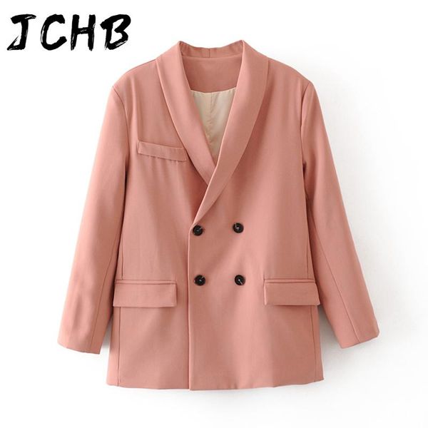 fashion pink and khaki blazer women double breasted casual office coat lady shawl collar elegant feminino 2021 women's suits & blazers, White;black
fashion pink and khaki blazer women double breasted casual office coat lady shawl collar elegant feminino 2021 women's suits & blazers, White;black