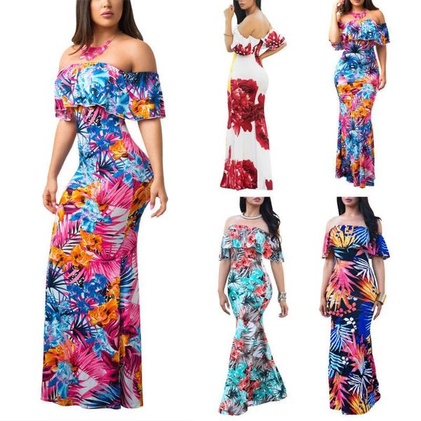 casual dresses women floral long maxi dress slash neck evening party summer beach sundress ladies slim bodycon mof6, Black;gray
casual dresses women floral long maxi dress slash neck evening party summer beach sundress ladies slim bodycon mof6, Black;gray