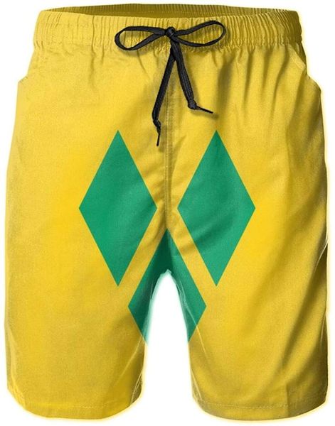 the grenadines of flag men's beach shorts, quick drying mesh lining swim swimsuits with pockets shorts, White;black
the grenadines of flag men's beach shorts, quick drying mesh lining swim swimsuits with pockets shorts, White;black