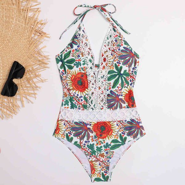 floral print swimwear women swimsuit backless bandage beachwear lace bathing suit swim monokini 210520, White;black
floral print swimwear women swimsuit backless bandage beachwear lace bathing suit swim monokini 210520, White;black