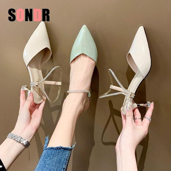 dress shoes 2021 refreshing summer pointed back sandals patent leather hollow high heels women's, Black
dress shoes 2021 refreshing summer pointed back sandals patent leather hollow high heels women's, Black