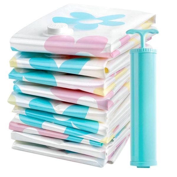 hanging baskets 11pcs thickened vacuum storage bag compressed with hand pump reusable blanket clothes closet organizer
hanging baskets 11pcs thickened vacuum storage bag compressed with hand pump reusable blanket clothes closet organizer