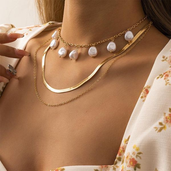 chains vintage baroque irregular pearl lock necklace heart pendant geometric angel love for women punk jewelry, Silver
chains vintage baroque irregular pearl lock necklace heart pendant geometric angel love for women punk jewelry, Silver