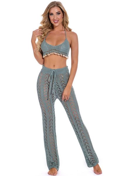 women's swimwear swimsuit cover ups women beach pants hollow hand hook loose wide trousers holiday style, White;black
women's swimwear swimsuit cover ups women beach pants hollow hand hook loose wide trousers holiday style, White;black