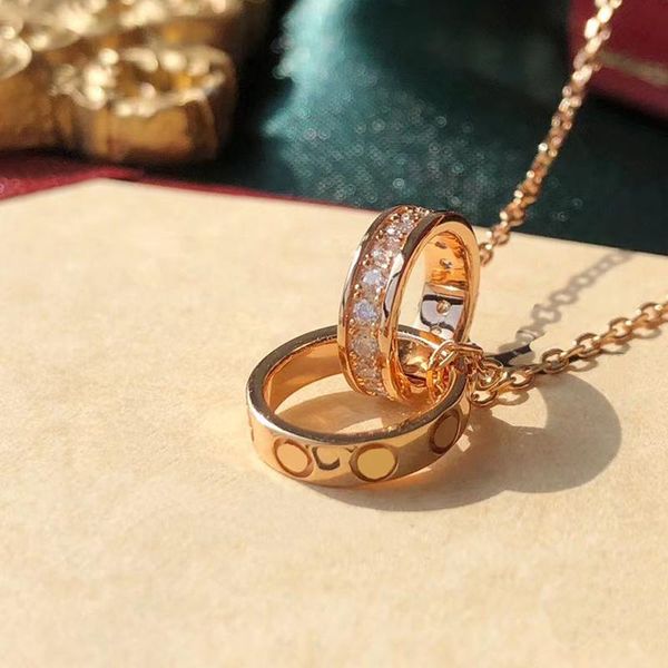 chains fashion brand jewelry titanium steel allergy crystal love necklace anniversary couple gift, Silver