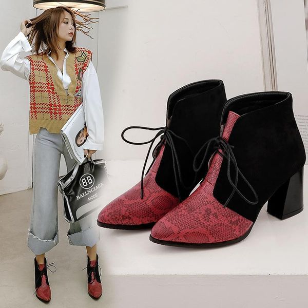boots plus size 34-43 women high heels ankle winter snake print pointed toe shoes casual office footwear, Black
boots plus size 34-43 women high heels ankle winter snake print pointed toe shoes casual office footwear, Black