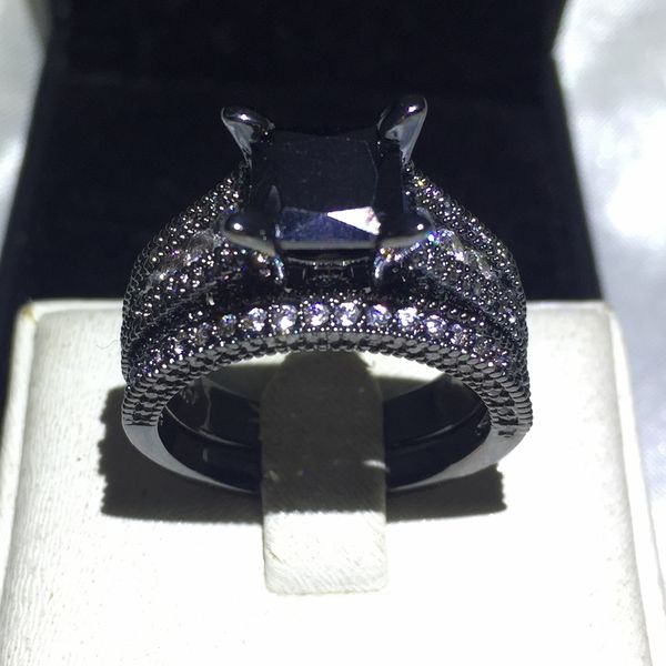 fashion jewelry engagement princess cut 8mm cz 5a zircon stone 10kt black gold filled 2-in-1 wedding ring bridal set sz 5-11, Slivery;golden
fashion jewelry engagement princess cut 8mm cz 5a zircon stone 10kt black gold filled 2-in-1 wedding ring bridal set sz 5-11, Slivery;golden