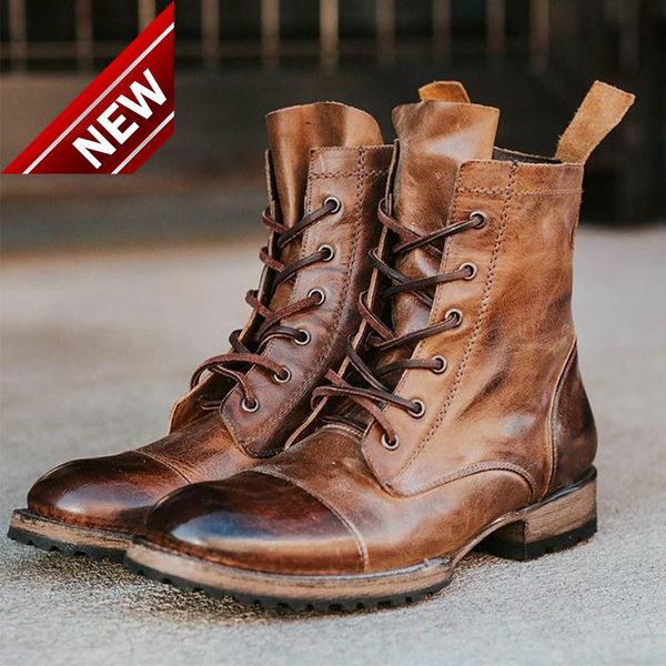 new round head lace up casual fashion thick heel men's boots oversized 44-48, Black
new round head lace up casual fashion thick heel men's boots oversized 44-48, Black