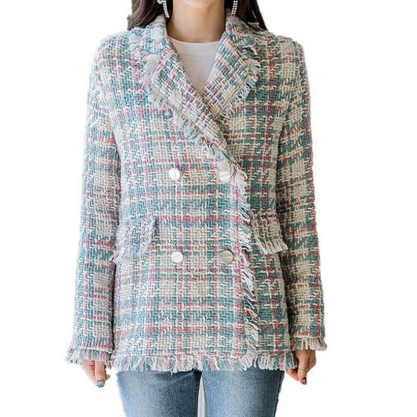 autumn plaid tweed jacket women korean elegant fashion double breasted coat lady tassel woolen p1675 women's wool & blends, Black
autumn plaid tweed jacket women korean elegant fashion double breasted coat lady tassel woolen p1675 women's wool & blends, Black