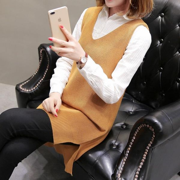 camisoles & tanks 2021 spring and autumn korean jacket loose v-neck sweater vest women's mid long pullover knitting, Black;white
camisoles & tanks 2021 spring and autumn korean jacket loose v-neck sweater vest women's mid long pullover knitting, Black;white