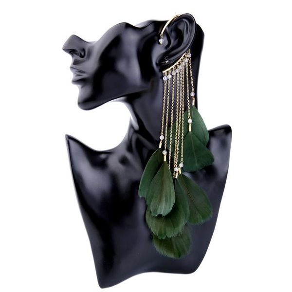 green natural feather earrings unique single long alloy chain tassel drop for women fashion jewelry ears hang dangle & chandelier, Silver
green natural feather earrings unique single long alloy chain tassel drop for women fashion jewelry ears hang dangle & chandelier, Silver
