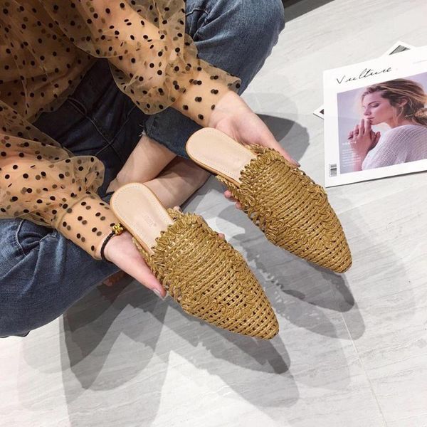 slippers women rattan casual hollow flat shoes slipper ladies pointed toe slides cane beach outdoor elegant folds slip on, Black
slippers women rattan casual hollow flat shoes slipper ladies pointed toe slides cane beach outdoor elegant folds slip on, Black