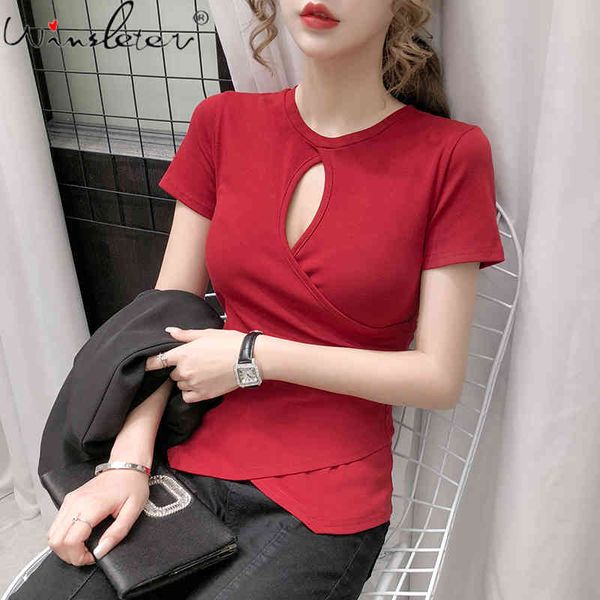 women's t-shirt summer korean clothes chic t-shirt women hollow out irregularity ropa mujer cotton bottoming shirt tees, White
women's t-shirt summer korean clothes chic t-shirt women hollow out irregularity ropa mujer cotton bottoming shirt tees, White
