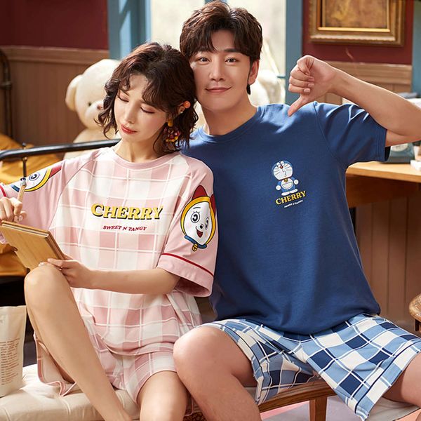 men/women summer couples pajamas kawaii doraemon anime nightgown losse plus size short mouw liefhebbers homewear pink girls, Black;brown
men/women summer couples pajamas kawaii doraemon anime nightgown losse plus size short mouw liefhebbers homewear pink girls, Black;brown